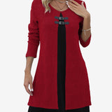 Elora™ Schickes Strickkleid mit Kontrast