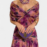 Magda - Langes florales Kleid mit V-Ausschnitt
