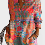 Vintage-Bluse mit floralem Muster