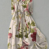 Emilia | Geblümtes Kleid mit Schnürung und Vintage-Taille