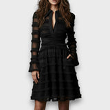 Paulina – Midi-Kleid aus transparentem Material mit Fransen