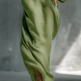 Viktoria | Maxikleid mit Puffärmeln grün