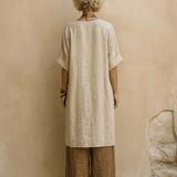 Elisabeth | Dreiteiliges Set aus dunkelgrau und braun mit Tribalprint