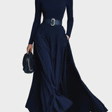 Kornelia - Maxikleid aus Strick mit hohem Kragen