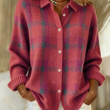 Anna - Retro-Strickpullover aus handgemachter Wolle mit Kontrast