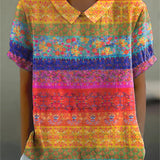 Kiana | Gestreifte Bluse mit Blumenmuster