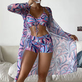 Frieda | Bedrucktes 3-teiliges Bikini-Set