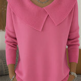 Karolína – Eleganter Strickpullover mit markantem Kragen