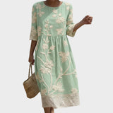 Gabi - Midi-Kleid mit Pflanzen- und Blumenmuster
