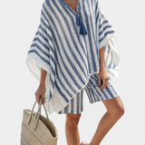 Salomé - Gestreiftes Set aus Bluse und Shorts