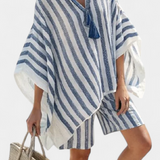 Salomé - Gestreiftes Set aus Bluse und Shorts
